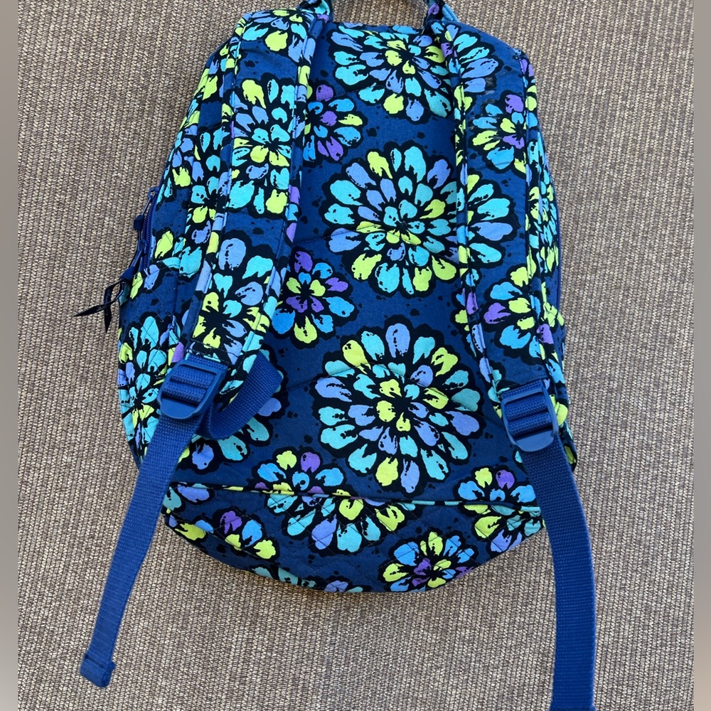 Vera Bradley Campus Laptop Backpack Indigo Pop - Picture 9 of 11